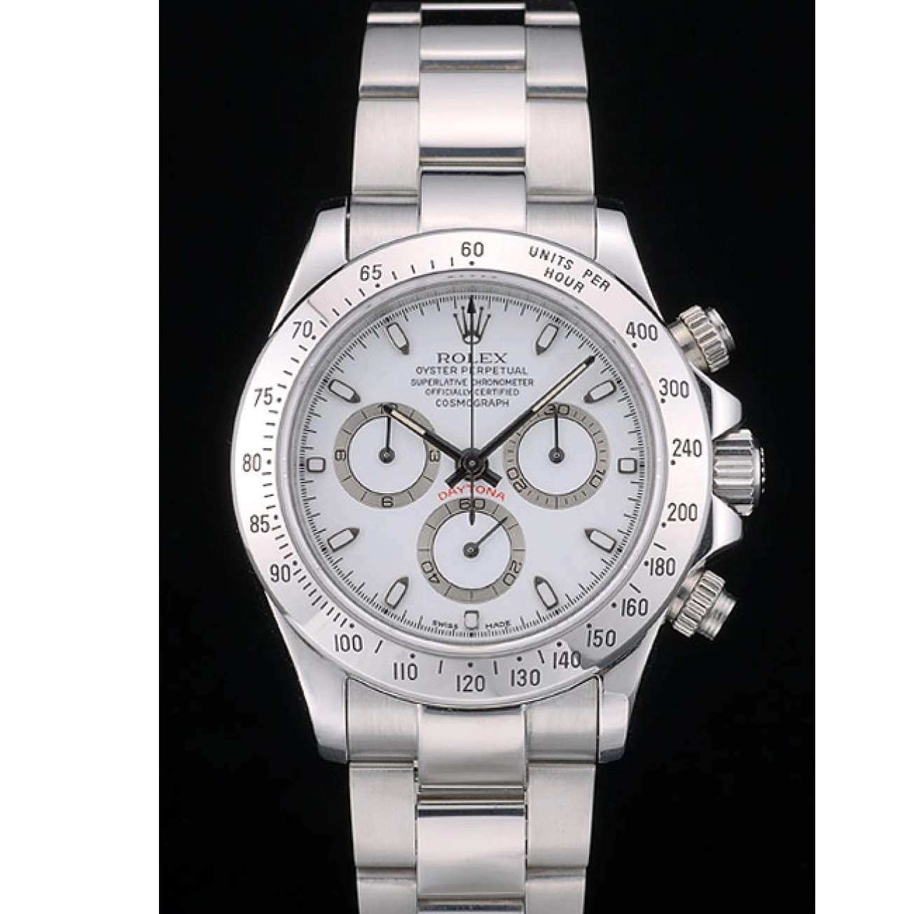 Bracelet 80297 Swiss Dial Stainless Rolex Steel Daytona White 0701